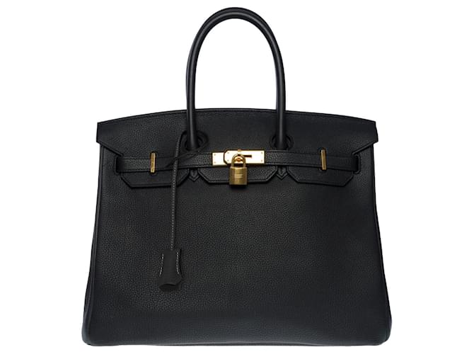 Hermès Espléndido bolso Birkin 35 Togo negro de cuero  ref.773238