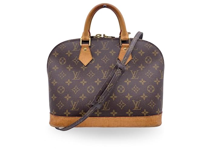 Louis Vuitton Vintage Brown Monogram Canvas Alma Bag w/Shoulder Strap Cloth  ref.773278
