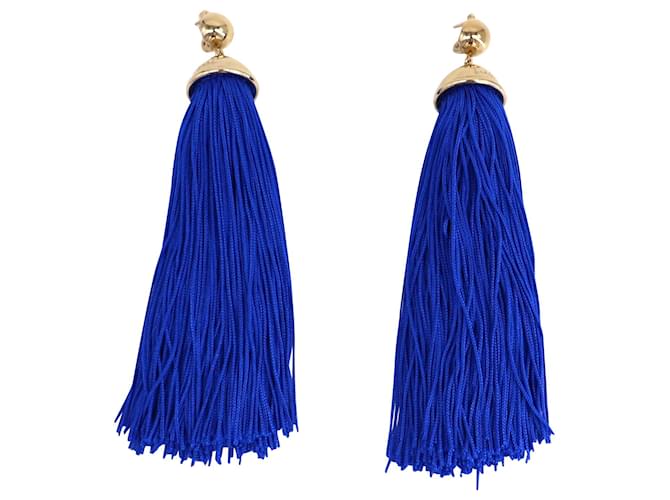 Emilio Pucci Tassel Earrings in Blue Viscose Cellulose fibre  ref.773280