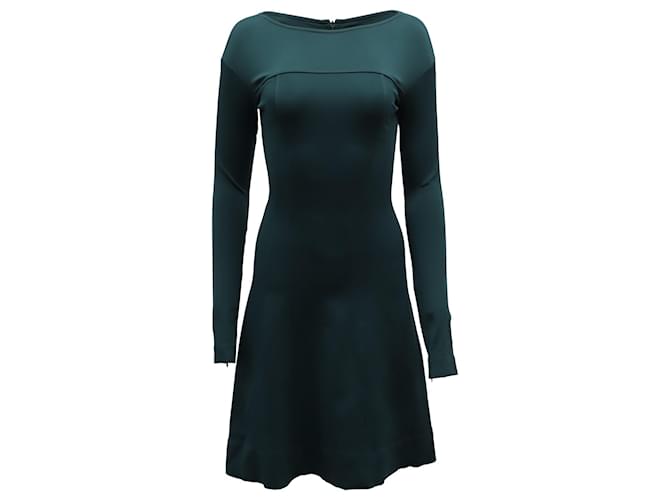 Theory Catalina Long-Sleeved Scuba Dress in Green Viscose Cellulose fibre  ref.773293