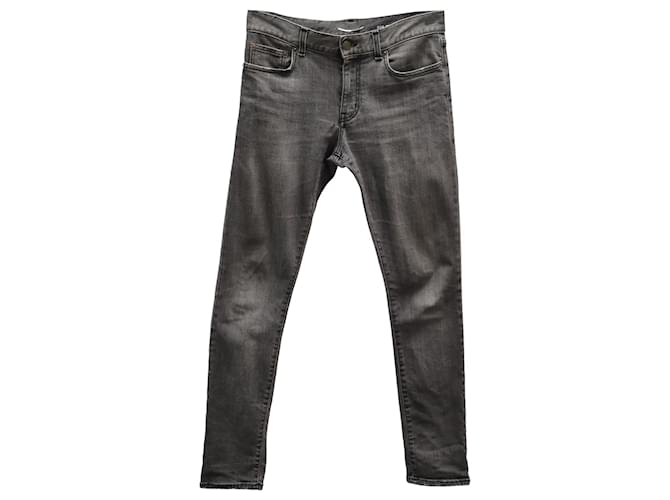 Jeans skinny Saint Laurent in denim di cotone grigio  ref.773307