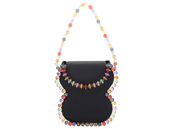 Autre Marque By Far Frida Bead Embellished Bag in Black Synthetic  ref.773367