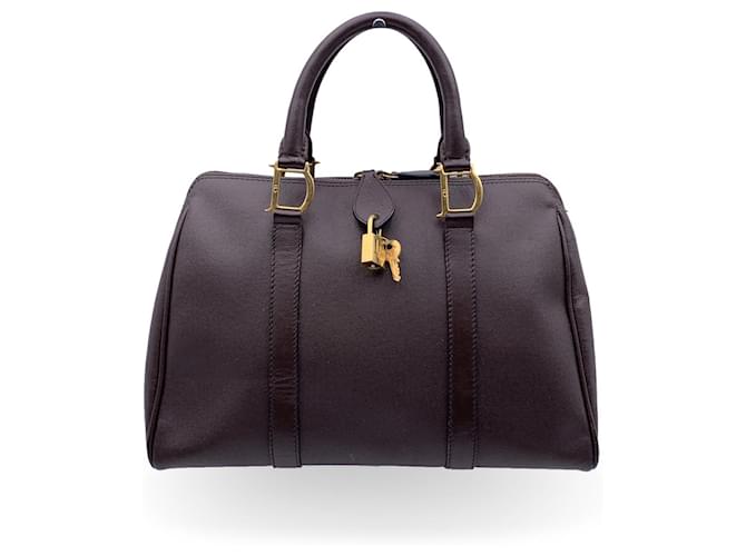 Christian Dior Brown Leather Piercing Satchel Bowler Bag Handbag  ref.773373