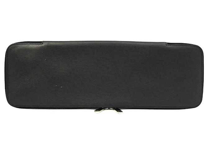 Estuche Louis Vuitton 5 corbatas Negro Cuero  ref.770103