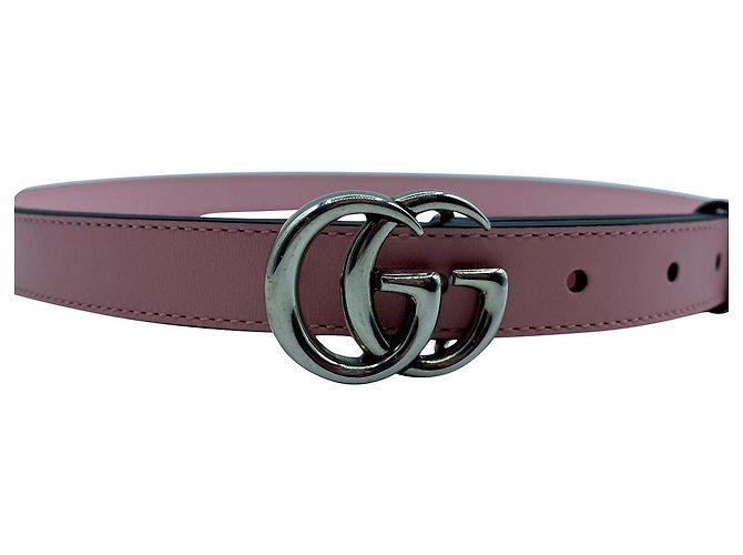 Cinturón Gucci G Buckle de cuero rosa 80 cm