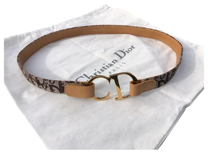 Christian Dior Belts Sand Light brown Gold hardware Leather  ref.773239