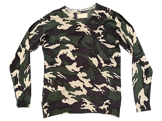Zadig & Voltaire Pullover aus Kaschmir Camouflage Schwarz Beige Mehrfarben