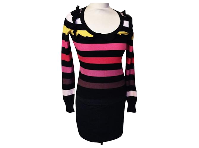 Sonia Rykiel pour H&M SONIA RYKIEL FOR H&M BAYADERE TS FRILLED SWEATER Multiple colors Cotton  ref.773378