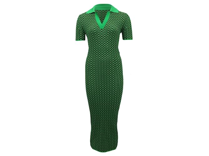 Fendi Checked Jacquard-Knit Midi Dress In Green Viscose Cellulose fibre  ref.773786