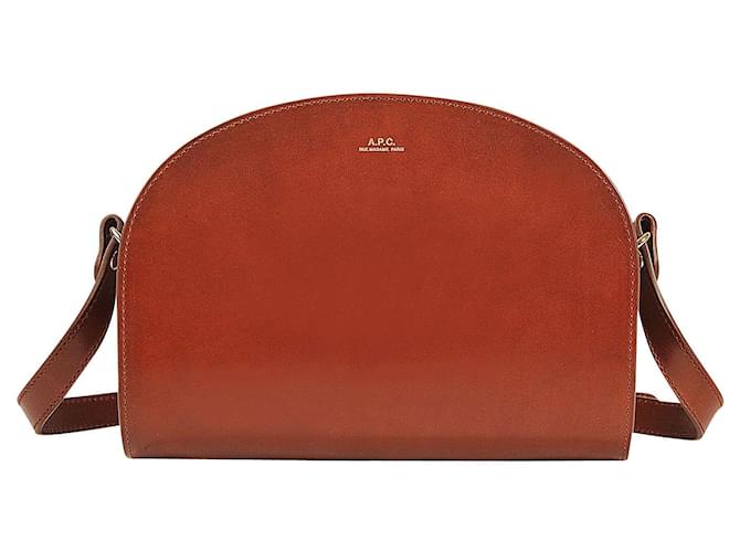 Apc Demi-Lune Bag in Noisette Leather Brown  ref.773789