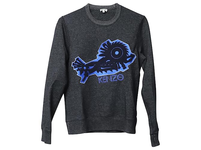 Kenzo Embroidered Sweatshirt in Grey Cotton  ref.773865