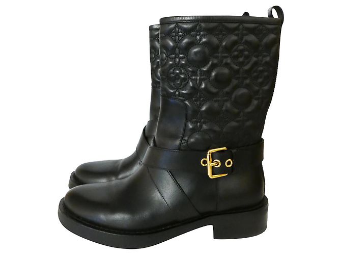 botas Louis Vuitton Monogram en relieve Negro