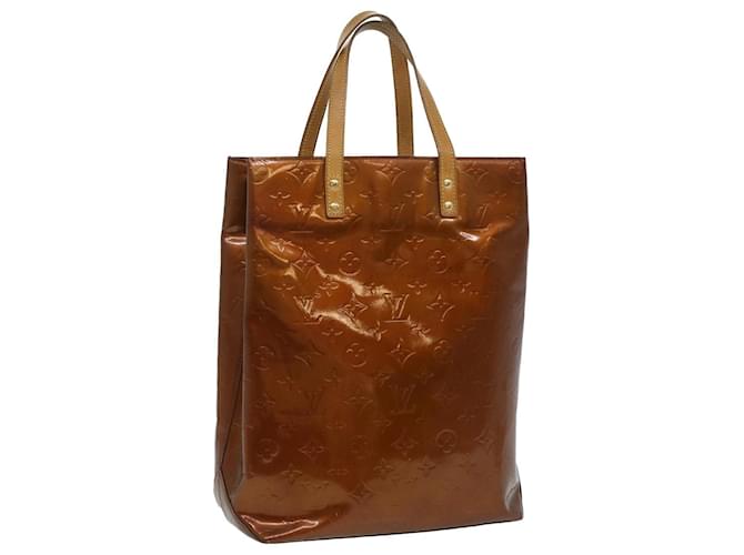 LOUIS VUITTON Monogram Vernis Reade MM Hand Bag Bronze M91143 LV Auth ac1643 Patent leather  ref.774168