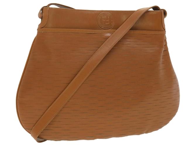 FENDI Shoulder Bag Leather Brown Auth ar8740  ref.774227