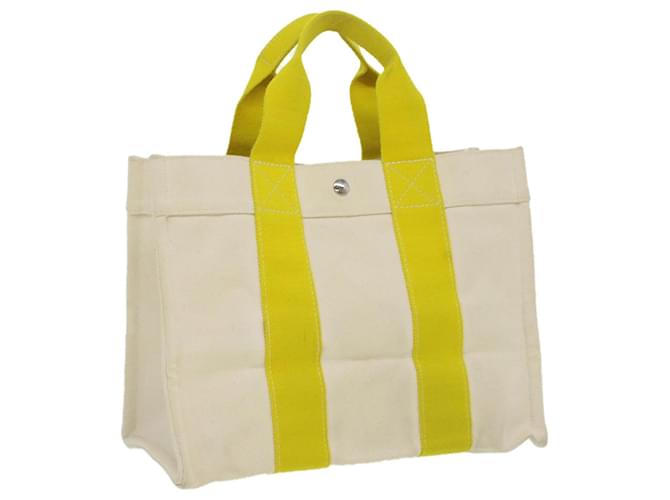 Hermès HERMES Bora Bora PM Tote Bag Canvas Beige Yellow Auth bs3727 Cloth  ref.774230