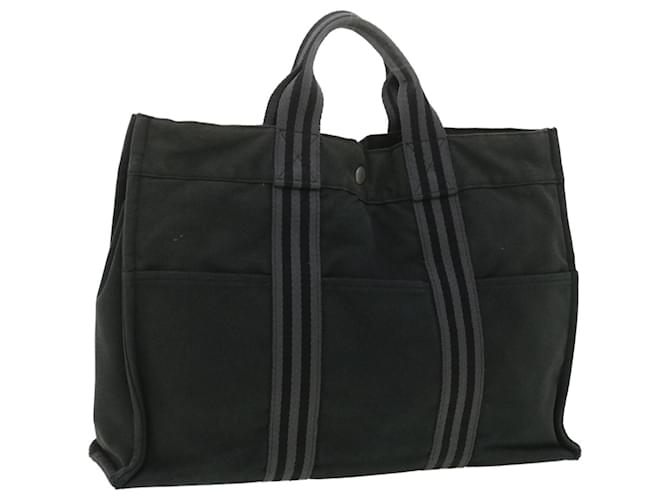 Hermès HERMES Fourre ToutMM Hand Bag Canvas Black Auth bs3648 Cloth  ref.774263