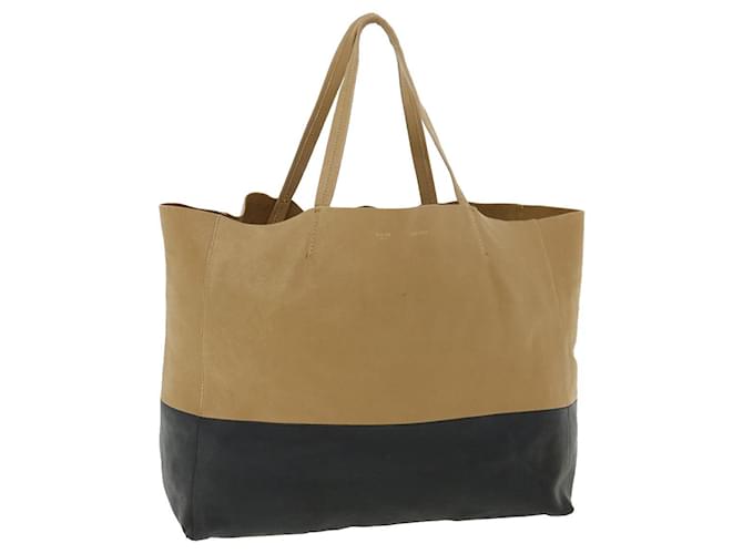 Celine Horizontal Canvas & Leather Tote in Black