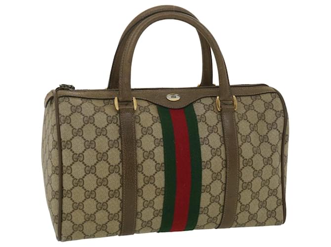 GUCCI GG Canvas Web Sherry Line Boston Bag Beige Red Green 39.02.007 Auth hk556  ref.774369