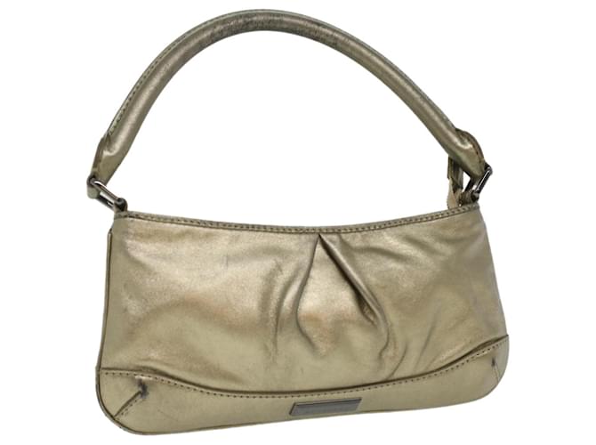 BURBERRY Shoulder Bag Leather Gold Auth bs3699 Golden  ref.774406