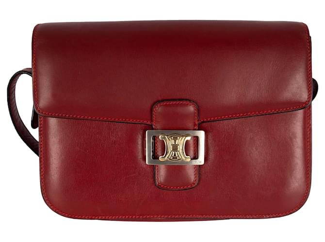 Céline Celine Triomphe Shoulder Bag Red Leather  ref.774514