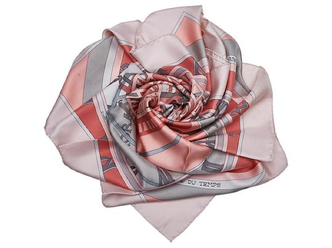 Pañuelo de seda Hermès Mécanique Du Temps Rosa  ref.774567