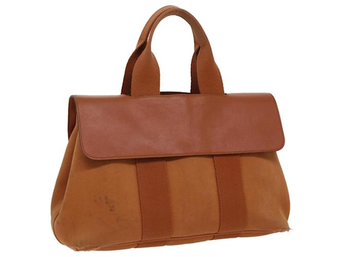 Hermès HERMES Valparaiso MM Hand Bag Canvas Orange Auth bs3738 Cloth  ref.774659