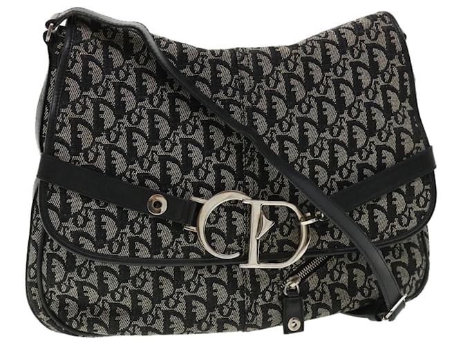 Christian Dior Trotter Canvas Shoulder Bag Black Auth ki2665 Cloth  ref.774773