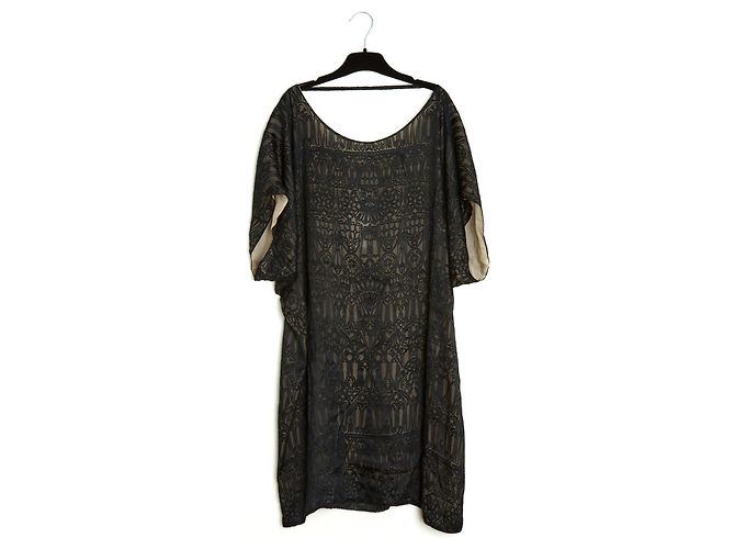 Alexander Mcqueen SCHWARZE SEIDE DEVORE IN38 NEU