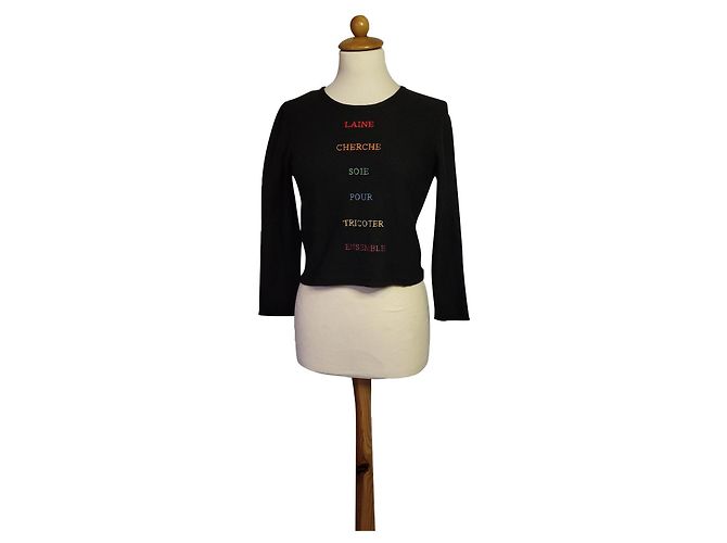 Sonia Rykiel kurzer Wollpullover schwarz