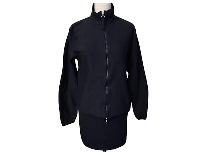 JEAN PAUL GAULTIER JACKET SWEATER JACKET lined ZIP RELIEFS BACK S XL OR T 40 TO T 44 Navy blue Polyamide  ref.774992