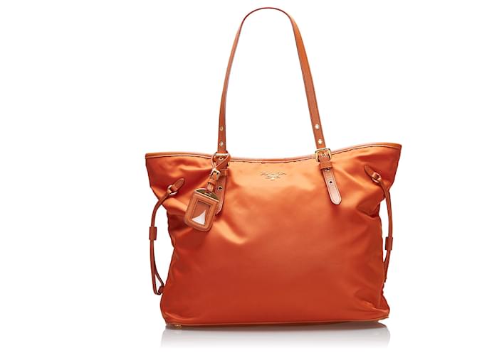 Prada Orange Tessuto Tote Bag Nylon Cloth ref.775114 - Joli Closet