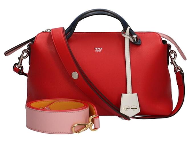 Fendi By the way Medium Red Leather  ref.775157