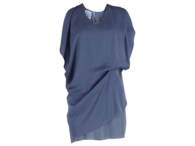 Acne Studios Mallory Mini-Freizeitkleid mit Overlay aus marineblauem Polyester
