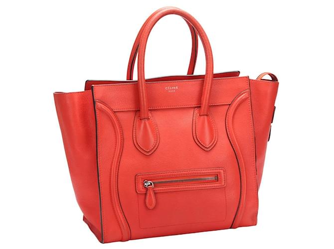 Céline Luggage Red Pony-style calfskin  ref.775385