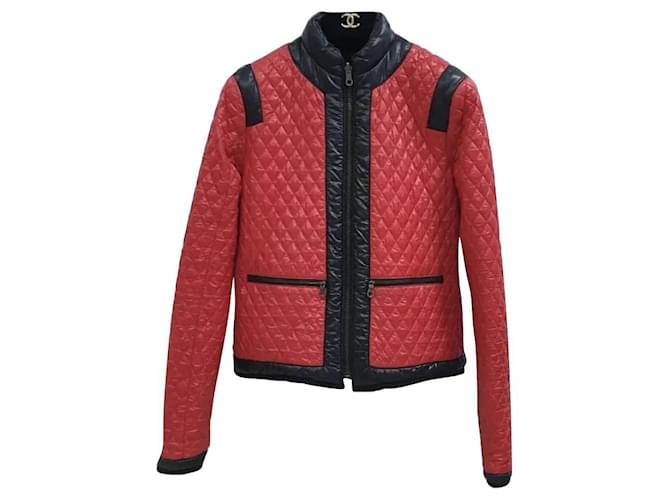 Chanel Reversible Red Black CC Logo Puffer  Jacket  Sz.36 Multiple colors Polyester  ref.775578