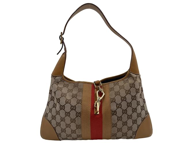 Brown Canvas Gucci Jackie Leather  ref.775838