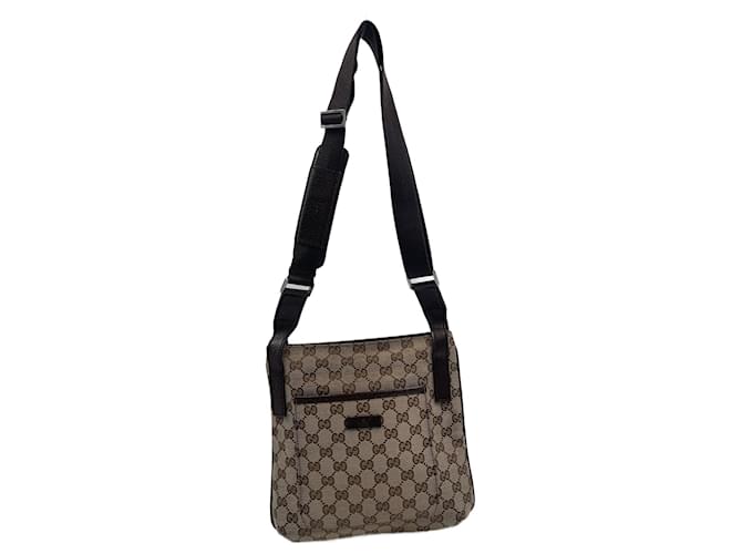Braune Gucci-Tasche aus Segeltuch Leinwand  ref.775840