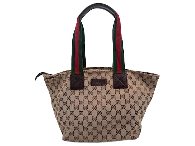 Brown Canvas Gucci Shopper Cloth  ref.775841