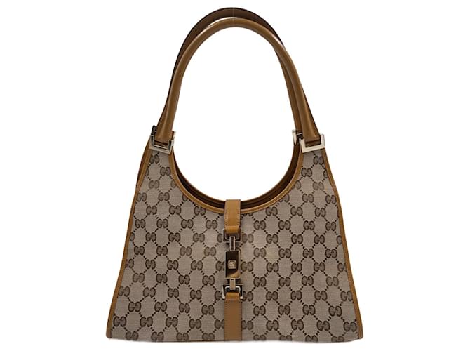 Brown Canvas Gucci Jackie Leather  ref.775842