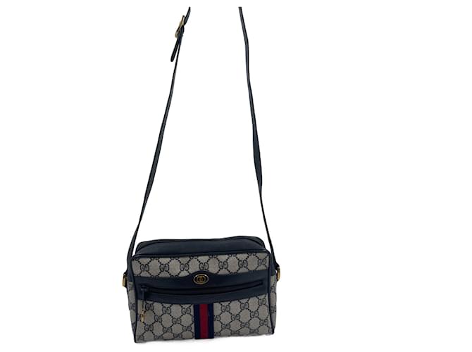 Navy Diamante Coated Canvas Ophidia Gucci Bag Navy blue Cloth  ref.775843
