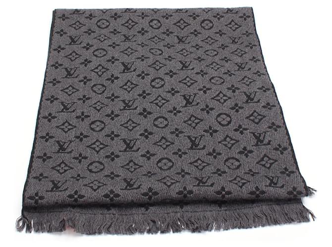 Louis Vuitton Lenço de lã com monograma Preto  ref.775898