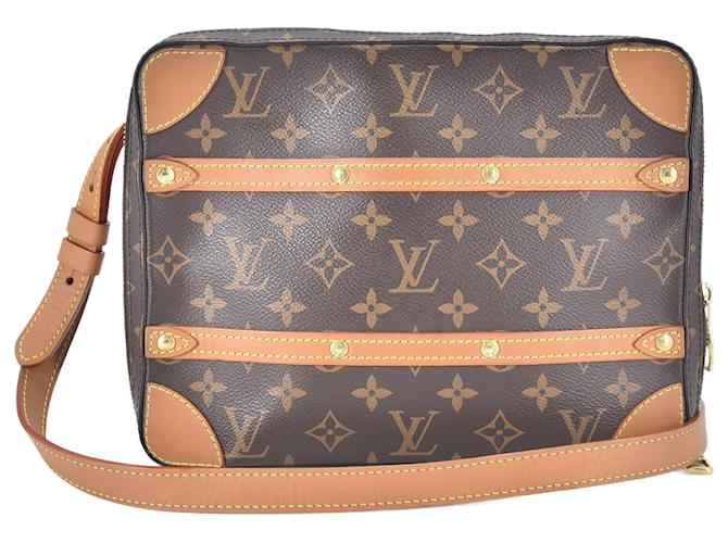 Louis Vuitton Brown Monogram Soft Trunk Messenger Leather Cloth