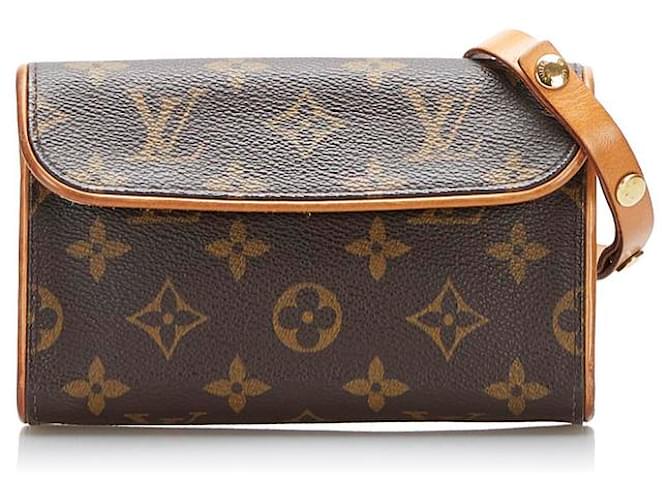 Louis Vuitton Monogram Pochette Florentine M51855 Brown Cloth  ref.775918