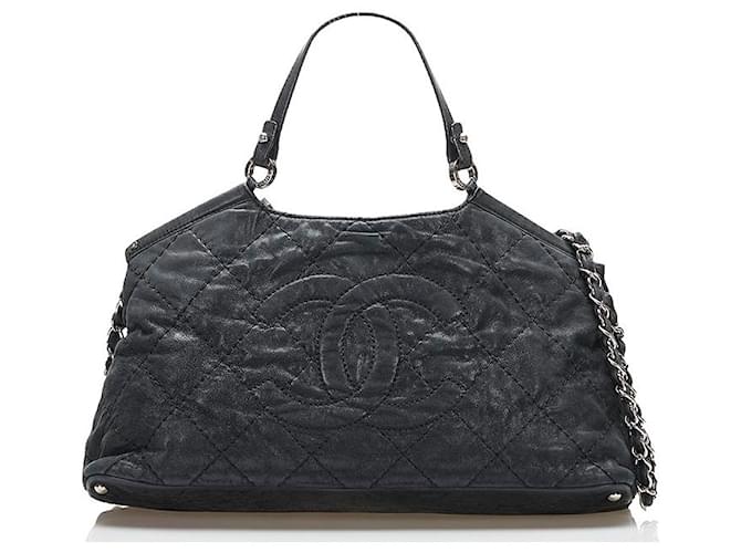 Chanel CC Quilted Sea Hit Tote Black Pony-style calfskin  ref.776013