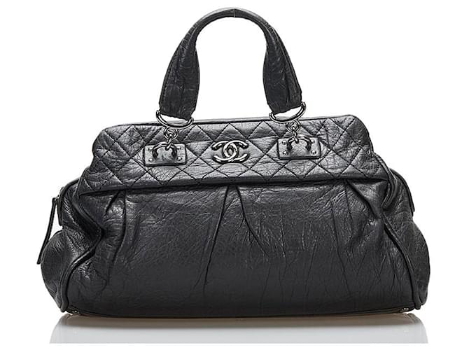 Chanel Leather Bowling Bag Black Pony-style calfskin  ref.776015