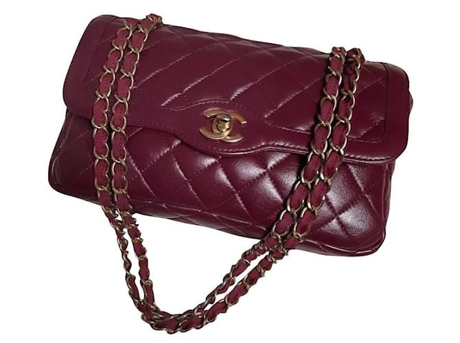 Timeless Chanel klassische zeitlose Tasche in perfektem Zustand Rot Leder  ref.776051