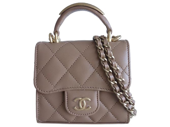 Timeless Mini bolsa Chanel clássica bege