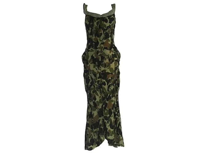 Vestido assimétrico de camuflagem de Junya Watanabe Multicor Sintético  ref.776411