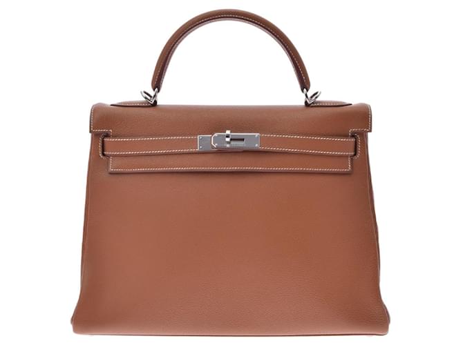 Hermès Hermes Kelly Marrom Couro  ref.776413