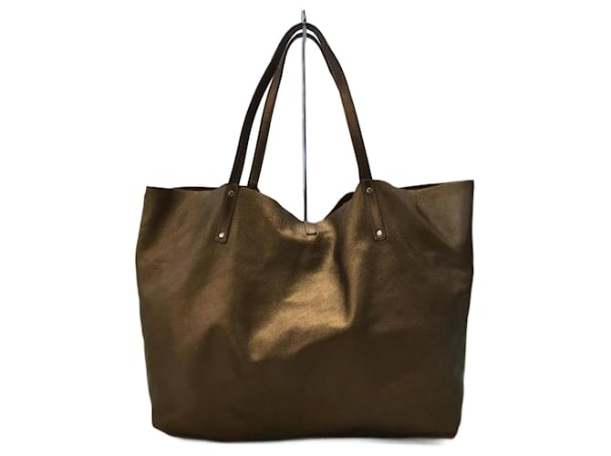 Tiffany Reversible Women's Leather,Suede Tote Bag Gold